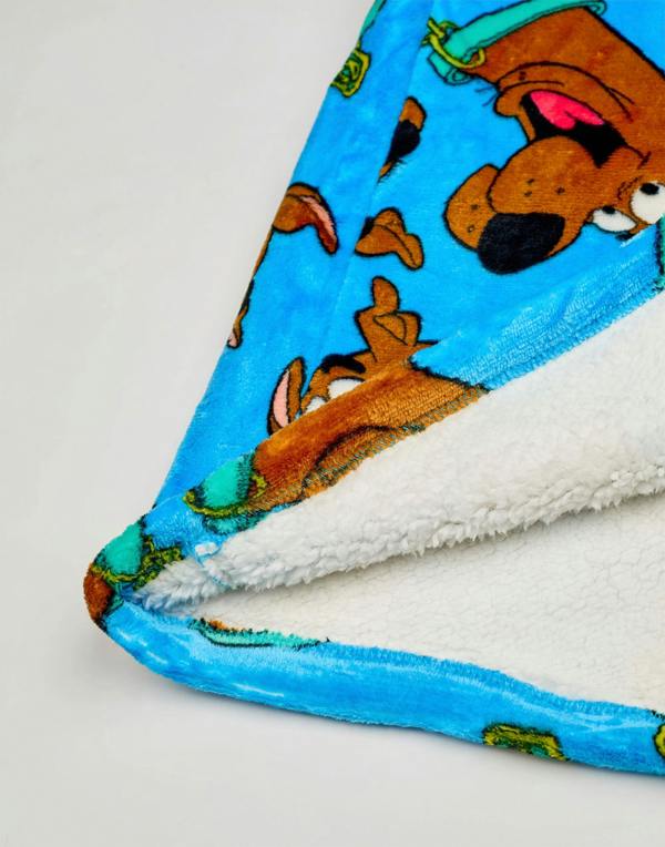 Scooby Doo Mens Blue Character AOP Blanket Hoodie (One Size)