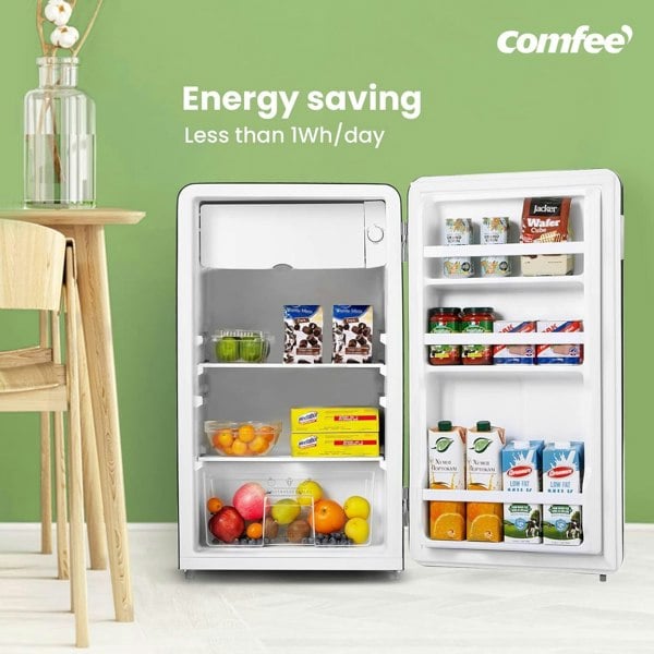 COMFEE' RCD93WH2UKRT(E) 93L Retro Freestanding Fridge with Chiller Box Living and Home 