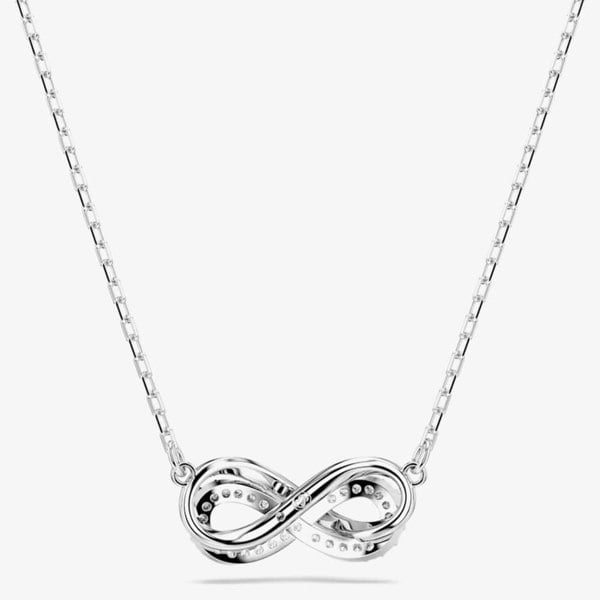 Swarovski Hyperbola Rhodium Plated White Infinity Necklace 5687265