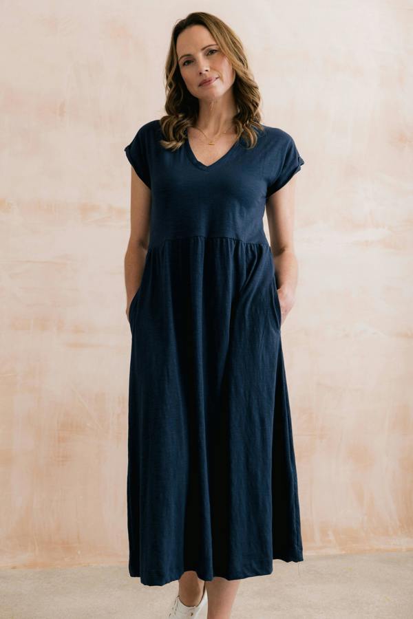 Lily & Me Shine Organic Cotton Jersey Dress Navy