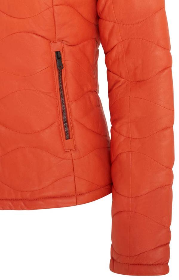 Infinity Leather Womens Puffer Quilted Bomber Leather Jacket - Hamar