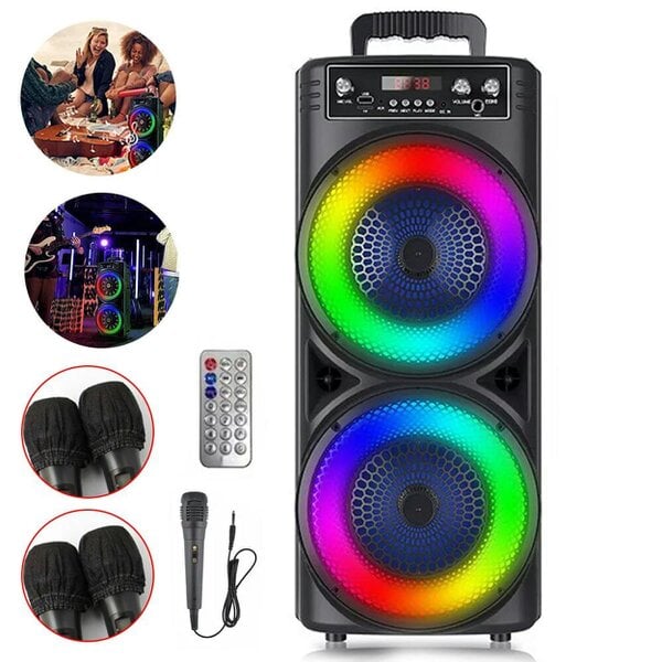 Havendro 6000W Portable Bluetooth Speaker Sub Woofer Heavy Bass Sound System Party Mic