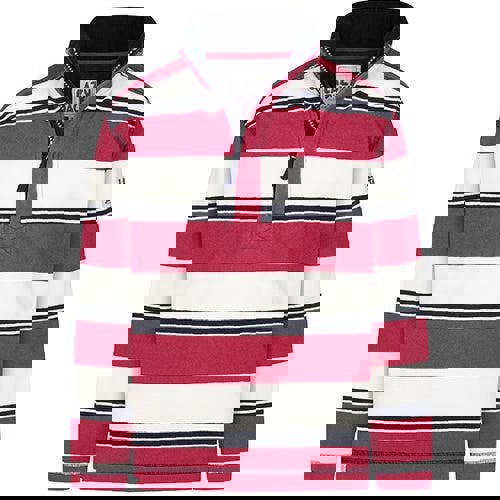 Lazy Jacks Boys Striped Pique Sweatshirt - Rouge