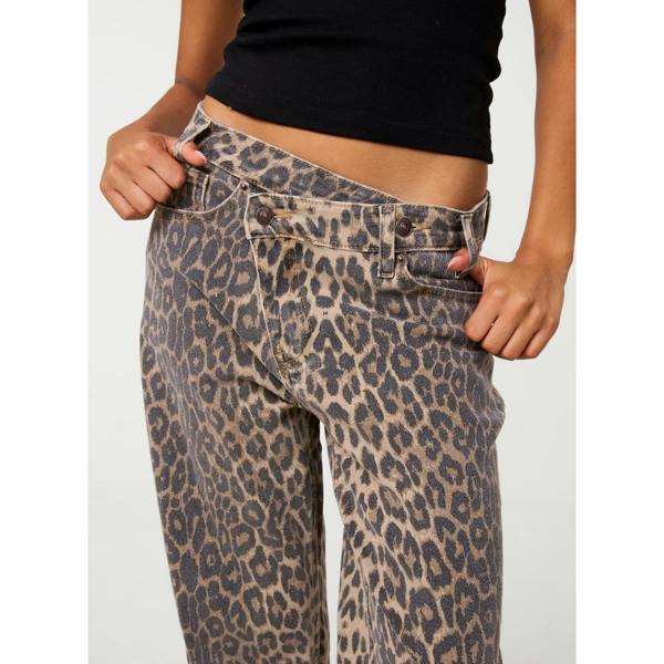 Pink Vanilla Leopard Straight Leg Jeans