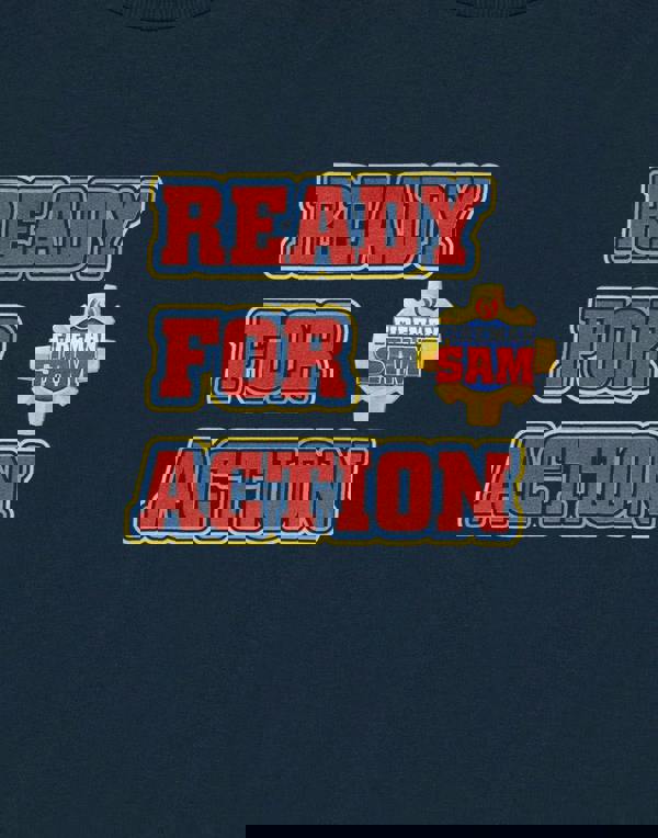 Fireman Sam Boys Blue Ready For Action Short Sleeved T-Shirt