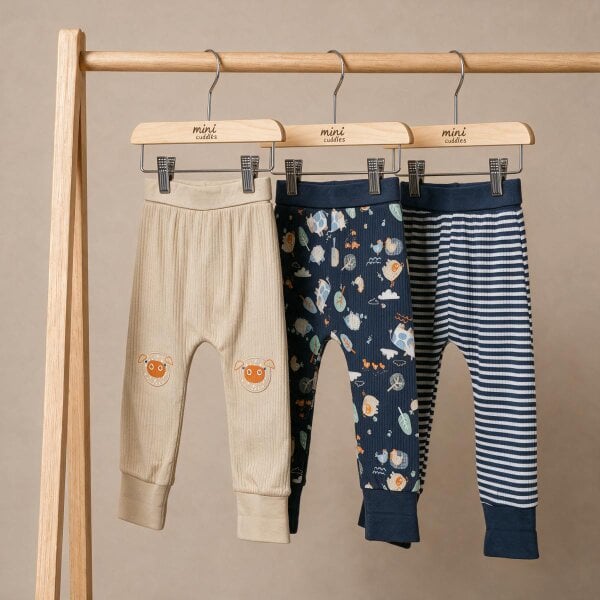 Mini Cuddles Farm theme-Printed Joggers (Muticolour), 3 Pack
