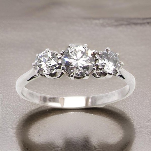 Vintage Tom A fine vintage three stone Diamond Ring