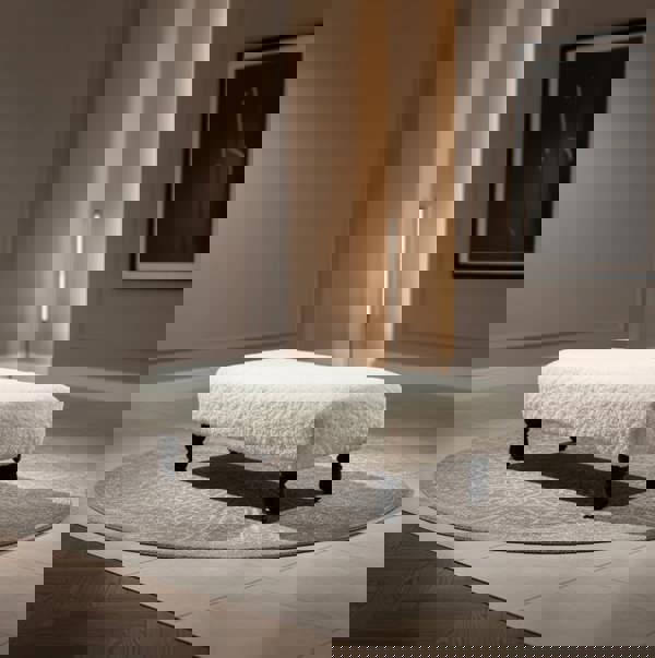 Stylish Velvet Footstool with Wooden Legs for Home Decor - ISTOOLS