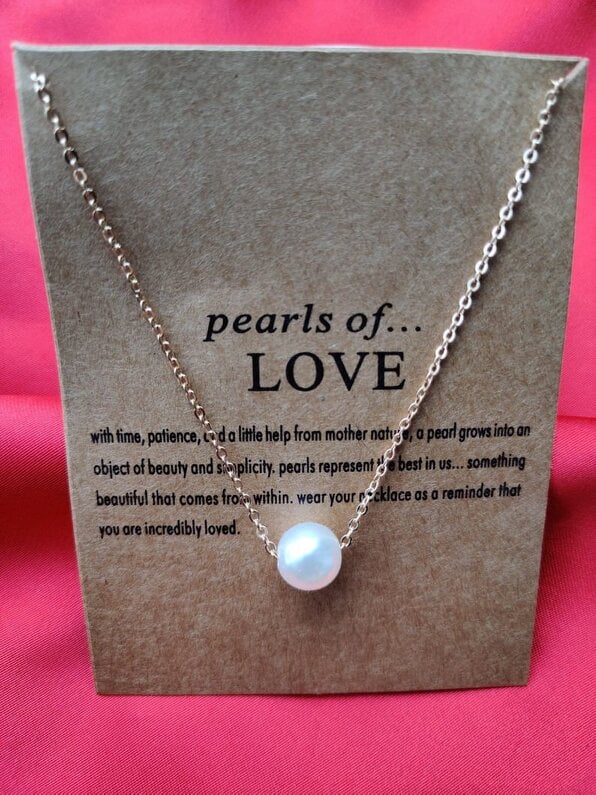 The Colourful Aura Gold Silver Plated Single White Pearl Minimalist Floating Pendant Necklace