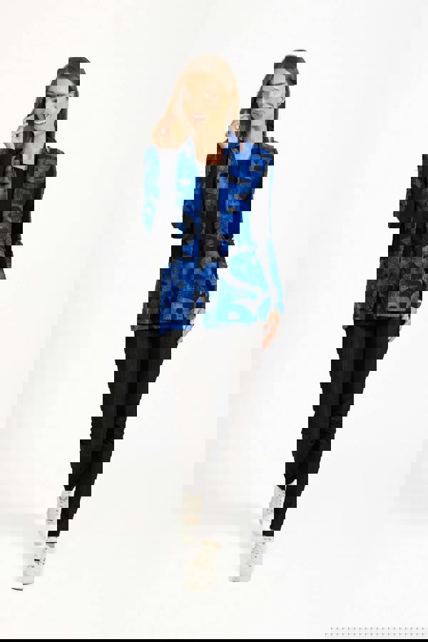 Mudflower Textured Bordered Top with Scarf