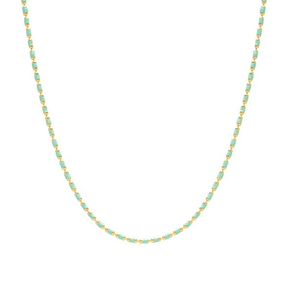 Spero London Eau de Nil Enamel Mine Beaded Colourful Necklace