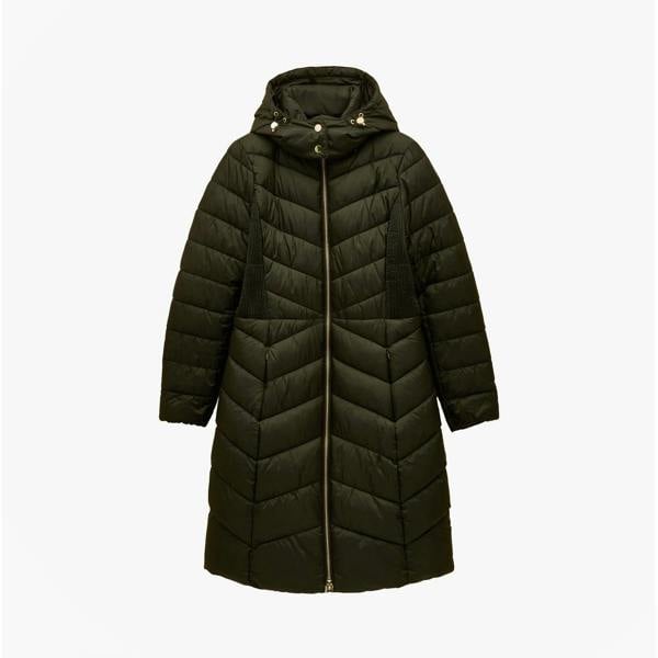 Joules Joules PEMBURY Showerproof Longline Padded Coat with Hood Khaki