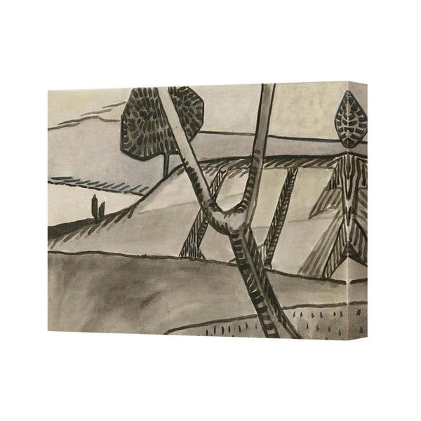 Benjamin Tate Design Abstract Landscape Canvas Wall Art Print With Trees In Monochrome