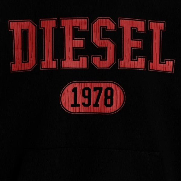 Diesel Varsity Logo Black Hoodie S