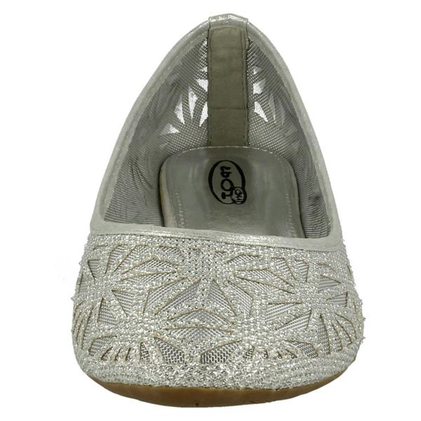 Spot On Ladies Spot On Cut Out Design Ballet Pump