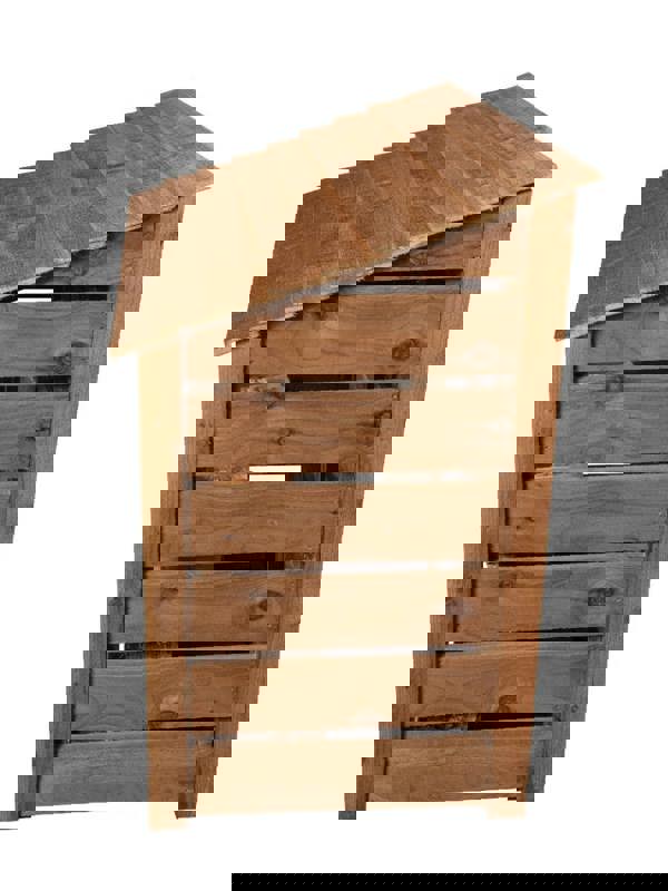 Arbor Garden Solutions Slatted Wooden Log Store with Shelf W-146cm, H-126cm or 180cm, D-88cm - Brown Finish