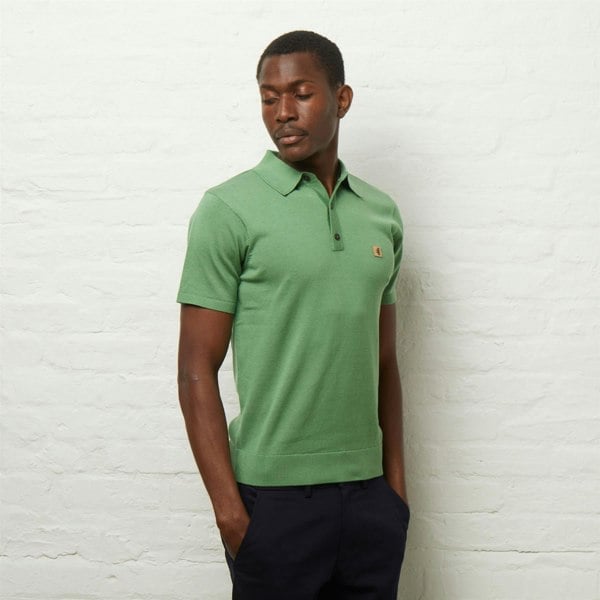 Gabicci V54GK04 Mens Jackson Short Sleeve Plain Knitted Polo Gabicci Vintage - VERDE