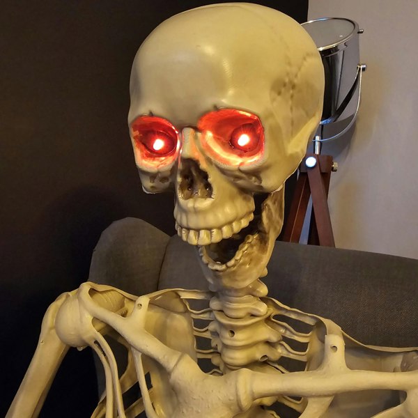 Samuel Alexander Pack of 4 5ft (150cm) Posable Full Body Halloween LED Skeleton Decoration with Movable Joints and LED Eyes