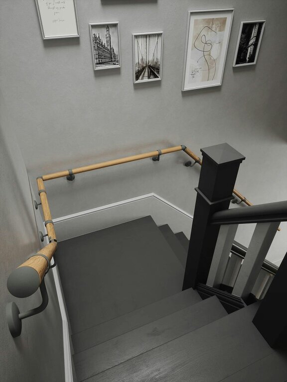 Handrails Direct Packwood Light Oak Quarter Landing Handrail