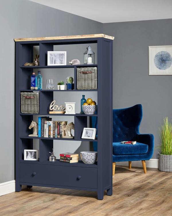 Statement Furniture Florence Room Divider Shelving Storage with Drawer, Fully Assembled