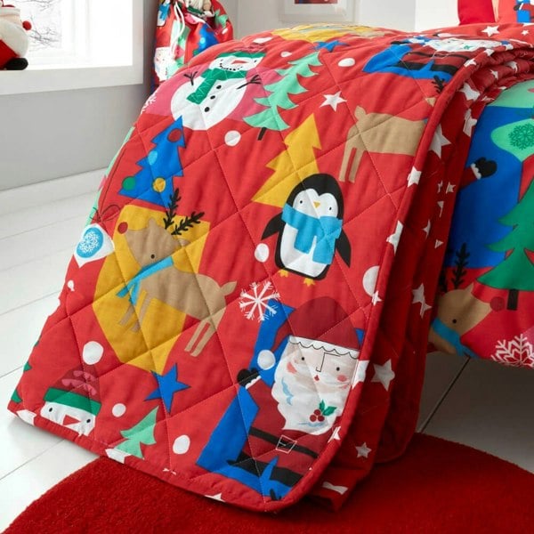 Jolly Christmas Quilted Throw - Happy Linen Company