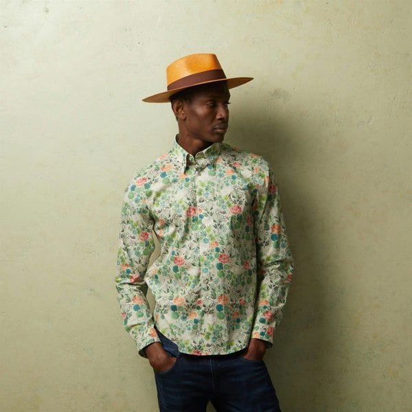 Gabicci V54GW11 Mens Clarke Long Sleeve Pattern Shirt Gabicci Vintage - MEADOW
