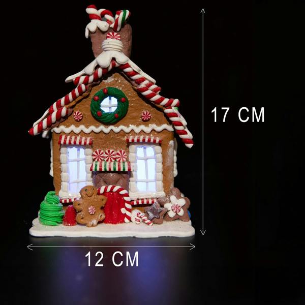 17cm Prelit Christmas Gingerbread House Lighted Candy Village Cottage Tabletop Decoration image 7