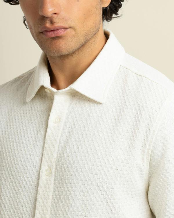 Larsson & Co Carlsen - Square Jacquard Short Sleeve Shirt