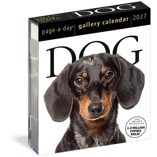Dog Gallery Desk Calendar 2027, Desk Calendars, Day To View, Dogs, Gift