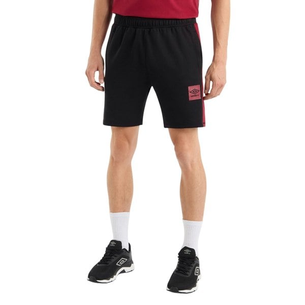 Umbro Mens Terrace Shorts - Black/Tibetan Red