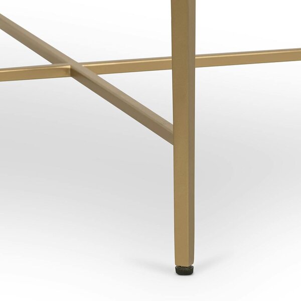 Wyld Haus Ravenna White Gloss and Gold Bedside Table with Drawer