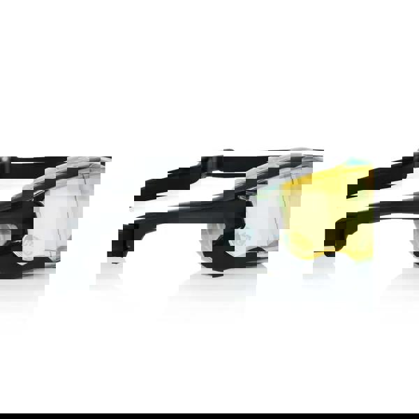 Zoggs Raptor HCB mirror swim goggles with black and yellow lenses