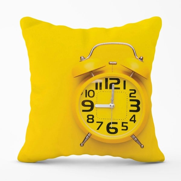 Warren Reed Yellow Alarm Clock Cushions