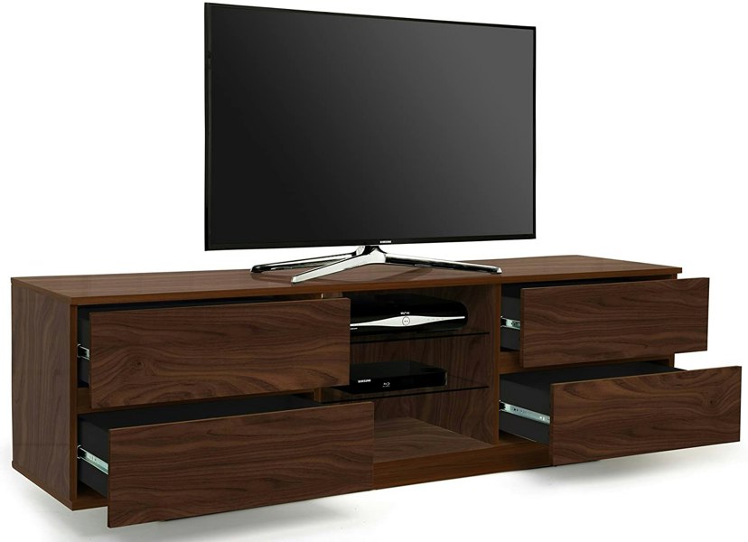 Homeology Avitus Premium Walnut with 4-Walnut Drawers and 3-Shelf 32"-65" LED/OLED/LCD TV Cabinet
