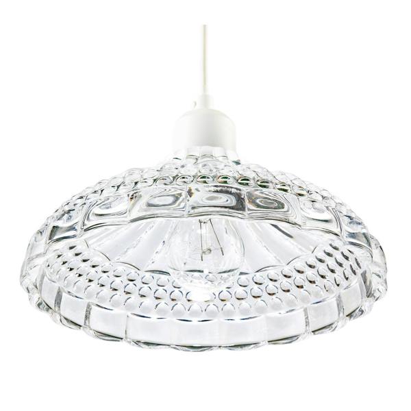 Modern Clear Textured Glass Dome Pendant Light Shade with Bubble Decor Image 4
