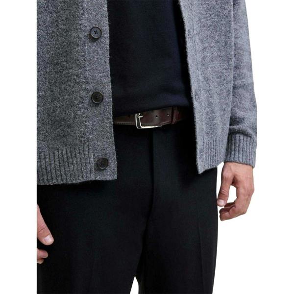 Jack And Jones Mens Leather Dress Belt - Brown Stone - 
