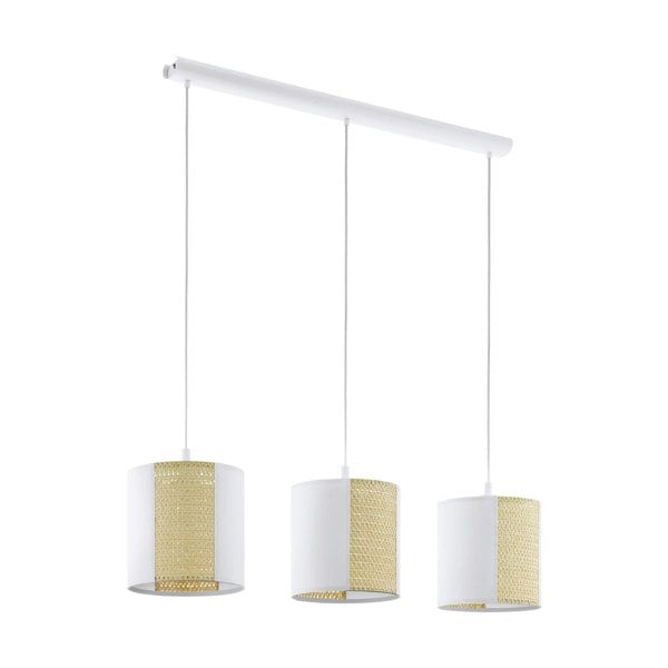 Hanging Ceiling Pendant Light White Seagrass 3x 40W E27 Hallway Feature Lamp Loops