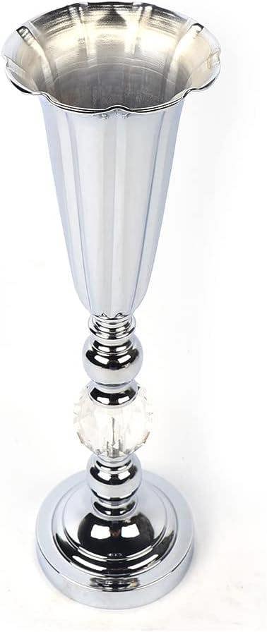 Dyzi 44cm Luxury Silvery Iron Flower Vase Urn Vintage Home Decor