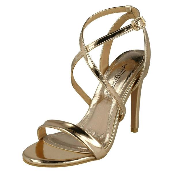 Anne Michelle Ladies Anne Michelle High Heel Metallic Sandals