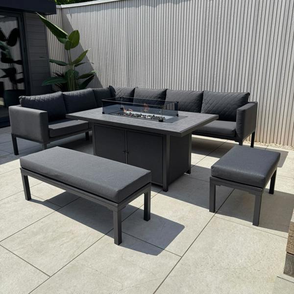 DS Living Aluminium Firepit Corner Sofa Set
