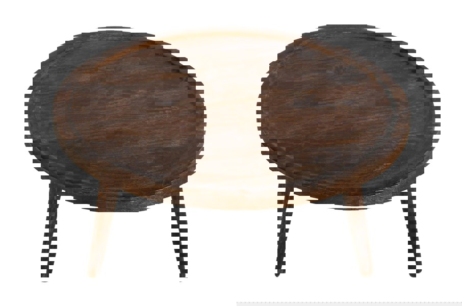 IH Design Monco Dark Mango Wood Round Coffee Table