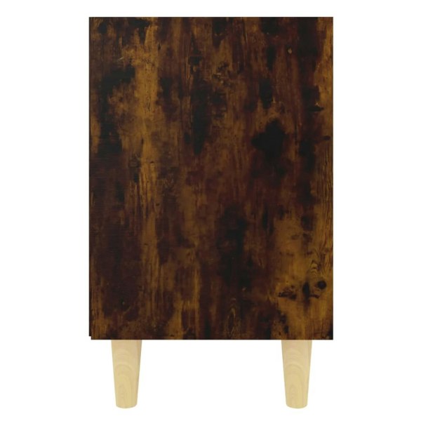 Berkfield Bed Cabinets with Solid Wood Legs 2 pcs Smoked Oak 40x30x50 cm