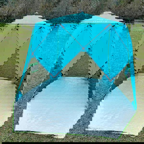 Gr8 Garden Blue Pop Up Family Beach Tent Sun Shade Camping Shelter 3-4 Person UPF50+ UV