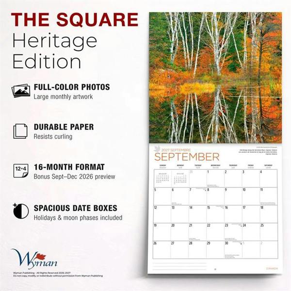 Canada Calendar 2027, Wall Calendars, Month To View, Travel, Gift