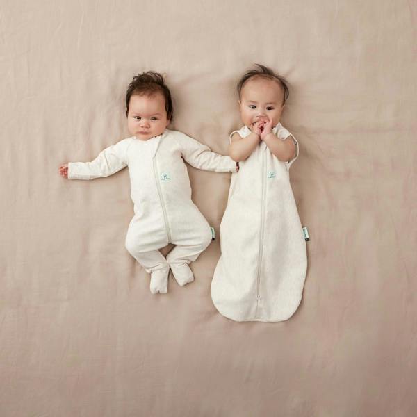 ergoPouch - Organic Layers Long Sleeve Babygrow - Oatmeal - Mild 0.2 TOG