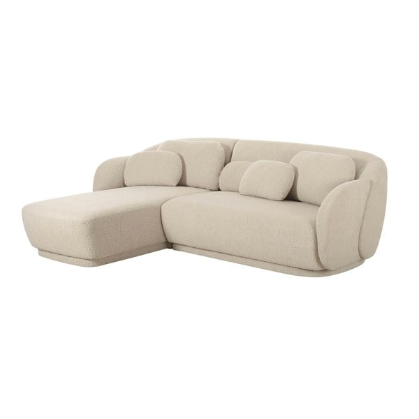 Furniture Edit Misty Cream Boucle Sectional LHF