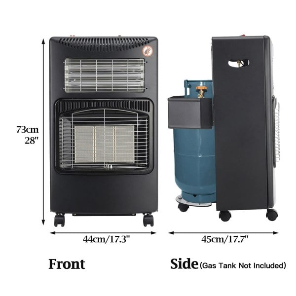 4.2KW Electric and Gas Heater Movable Tank Cabin with Ceramic Infrared Heater Space Heaters Living and Home