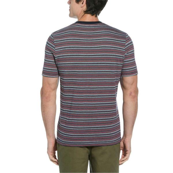 Original Penguin Mens Striped Jersey Crew Neck T-Shirt - Dark Sapphire - 