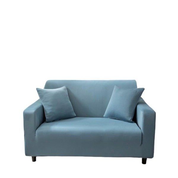 Anyhouz Anyseat 2 Seater Sofa Cover Plain Grey Blue Style and Protection For Living Room Sofa Chair Elastic Stretchable Slipcover