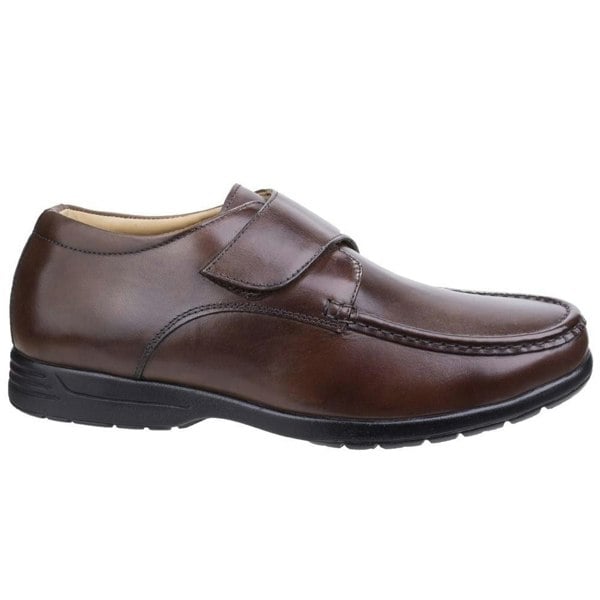 Fleet & Foster Mens Fred Dual Fit Leather Moccasin - Brown